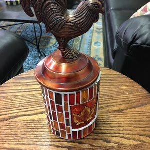 Rooster Glass Mosaic Candle Holder Decor